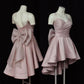 girlhomeshops - Robe de soirée courte en satin, élégante et simple, gh5632