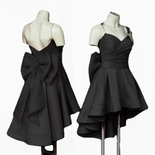 girlhomeshops - Robe de soirée courte en satin, élégante et simple, gh5632