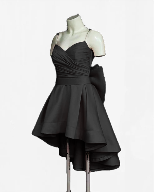 girlhomeshops - Robe de soirée courte en satin, élégante et simple, gh5632