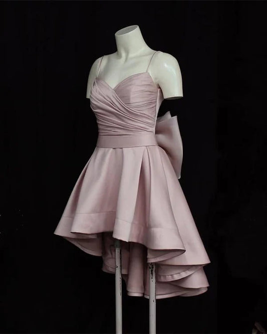 girlhomeshops - Robe de soirée courte en satin, élégante et simple, gh5632