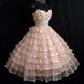 Girlhomeshops - Robe courte rose à épaules dénudées et tulle multicouches, idéale pour un 16e anniversaire (gh5612)