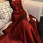 Burgund/Grün Chic Süße Lange Rüschen Ballkleid Abendkleid Partykleid gh4318