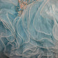 Robe de soirée longue en tulle et organza bleu magnifique et perlée gh4431