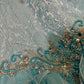Robe de soirée longue en tulle et organza bleu magnifique et perlée gh4431