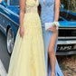 Yellow Tulle Long Dress Formal Dress gh6541