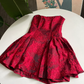 Schwarz/Rot/Weiß Mode Kurze Satin Prinzessin Kleid Homecoming Kleid Geburtstag Party Kleid Cocktail Party Kleid Abendkleid Ballkleid Abendkleid gh3970