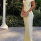 girlhomeshops – Gelbes Hochzeitsgastkleid, stilvoll, schlicht, lang, Satin, Ballkleid, gh5630