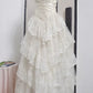 girlhomeshops – Weißes, langes, elegantes Ballkleid aus Tüll, gh5565
