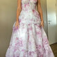 Rosa/Blau Süßes A-Linien-Blumen-Chiffon-Lang-Elegantes bodenlanges Ballkleid-Abendkleid-Hochzeits-Partykleid-Abschlussballkleid-Abschlusskleid gh2794
