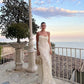 Ivory Tulle Spaghetti Strap Elegant Long Evening Gown Party Dress gh3014