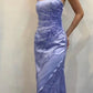 Purple Fashion Exquisite Floral Beading Elegant Spaghetti Strap Long Satin Ball Gown Evening Dress Party Dress Prom Dress gh3783