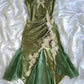 Olive Green Elegant Spaghetti Strap Short Satin Lace Applique Homecoming Dress Prom Dress Party Dress Evening Dress gh4230
