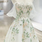 Weißes exquisites Blumen-Mode-Kurzarm-Lang-Tüll-Bodenlänge-Ballkleid, Abendkleid, Partykleid gh3524