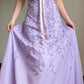 Trägerloses Abendkleid im Sweet Element Style mit Spaghettiträgern | Rosa-lila Tüll-Maxikleid mit Perlenbesatz für Verlobung, Party, Junggesellinnenabschied und andere festliche Anlässe gh6433