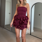 girlhomeshops – Stilvolles und schlichtes kurzes Satin-Heimkehrkleid gh5631