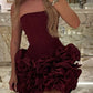 girlhomeshops – Stilvolles und schlichtes kurzes Satin-Heimkehrkleid gh5631