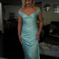 Gelb/blau modische einfache Meerjungfrau trägerlosen langen Satin Ballkleid, Abschlussballkleid, Abendkleid, Partykleid gh3495
