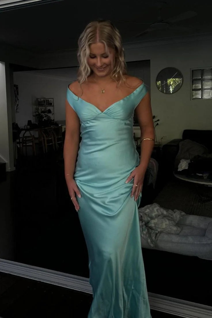 Gelb/blau modische einfache Meerjungfrau trägerlosen langen Satin Ballkleid, Abschlussballkleid, Abendkleid, Partykleid gh3495