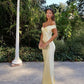 Gelb/blau modische einfache Meerjungfrau trägerlosen langen Satin Ballkleid, Abschlussballkleid, Abendkleid, Partykleid gh3495