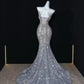 Silver gorgeous shiny fashion long sequin mermaid floor length fishtail dress prom dress, evening dress, party dress gh3522