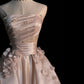 Pink Gorgeous Elegant Exquisite Beading A-Line Off Shoulder Long Tulle Ball Gown Evening Gown Wedding Dress gh3415