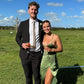 Green/Yellow Fashion Charming Mermaid Spaghetti Straps V Neck Sexy Slit Long Satin Elegant Prom Dress, Evening Dress, Party Dress gh3496