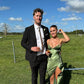 Green/Yellow Fashion Charming Mermaid Spaghetti Straps V Neck Sexy Slit Long Satin Elegant Prom Dress, Evening Dress, Party Dress gh3496
