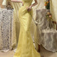 Yellow Beaded Long Satin Mermaid Ball Gown Evening Gown Party Dress gh4438