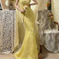 Yellow Beaded Long Satin Mermaid Ball Gown Evening Gown Party Dress gh4438