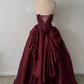 Burgundy vintage long beaded dress gh6643