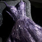 Girlhomeshops - Robe de bal longue en tulle perlé, magnifique et exquise, violette, robe de bal romantique et éblouissante pour fille gh5693