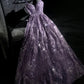 Girlhomeshops - Robe de bal longue en tulle perlé, magnifique et exquise, violette, robe de bal romantique et éblouissante pour fille gh5693