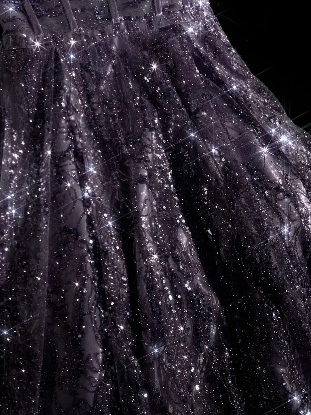 Girlhomeshops - Robe de bal longue en tulle perlé, magnifique et exquise, violette, robe de bal romantique et éblouissante pour fille gh5693