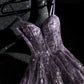 Girlhomeshops - Robe de bal longue en tulle perlé, magnifique et exquise, violette, robe de bal romantique et éblouissante pour fille gh5693