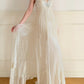 Girlhomeshops - Elfenbeinweißes langes Chiffon-Ballkleid mit Perlen und Pailletten, Abendkleid, Partykleid, gh5244