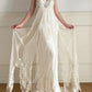Girlhomeshops - Elfenbeinweißes langes Chiffon-Ballkleid mit Perlen und Pailletten, Abendkleid, Partykleid, gh5244