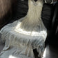 Girlhomeshops - Elfenbeinweißes, mit Perlen besetztes Chiffon-Tüllkleid mit Schmetterlingsperlen, langes Ballkleid, Abendkleid, Geburtstagspartykleid, Feenkleid, gh5168