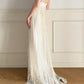 Girlhomeshops - Elfenbeinweißes langes Chiffon-Ballkleid mit Perlen und Pailletten, Abendkleid, Partykleid, gh5244