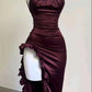 Lila Fashion Chic Hosenträger Lange Elegante Sexy Bodycon Ballkleid Abendkleid Mode Party Kleid gh3449