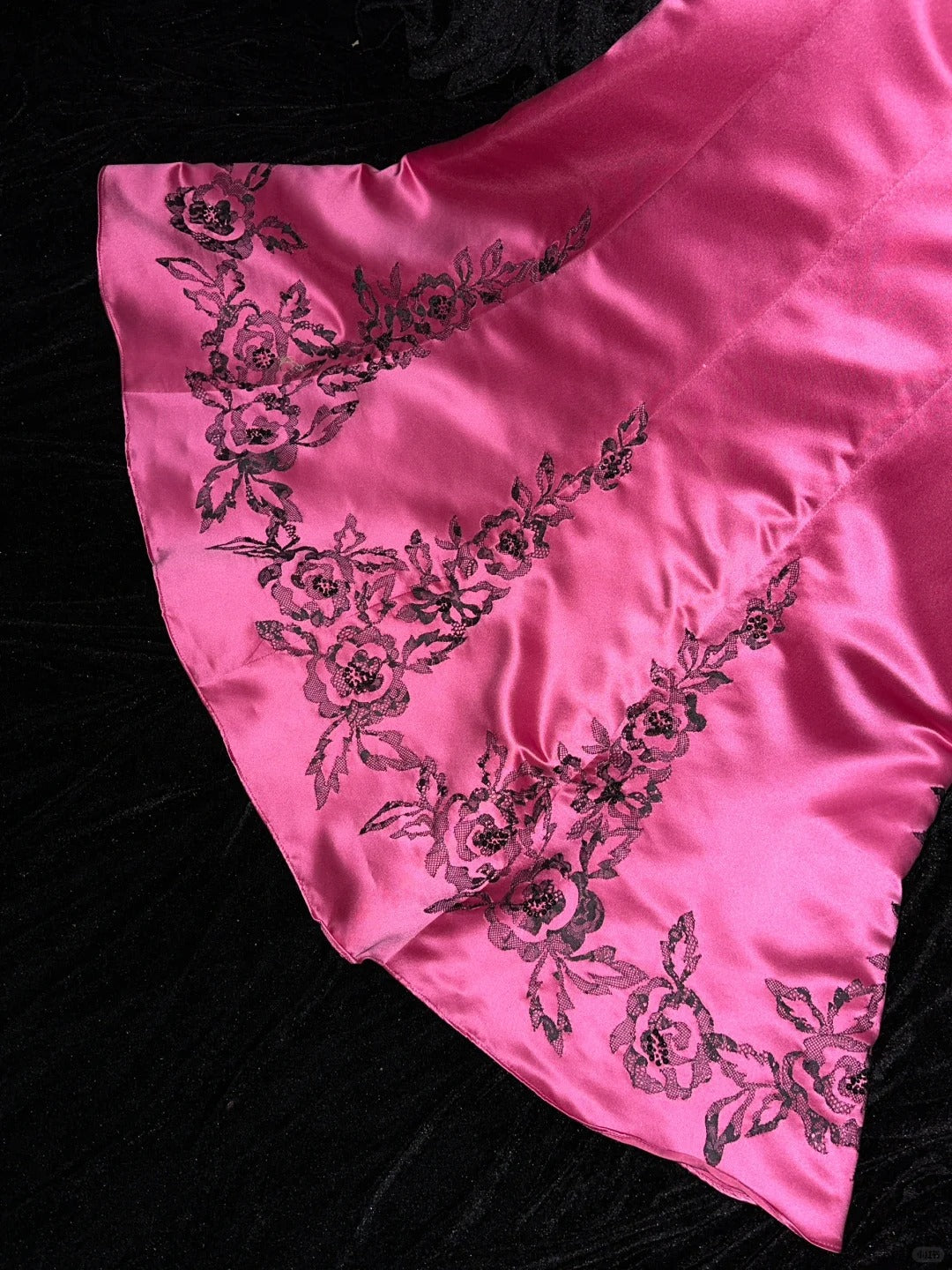 Rosa florales langes Satin-Ballkleid, Abend- und Partykleid, gh4422