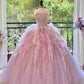 Girlhomeshops-Quinceanera Dresses Pink Purple Gorgeous Elegant Shiny Floral Sequin Long Tulle Prom Dress Graduation Dress gh5001