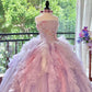 Girlhomeshops-Quinceanera Dresses Pink Purple Gorgeous Elegant Shiny Floral Sequin Long Tulle Prom Dress Graduation Dress gh5001