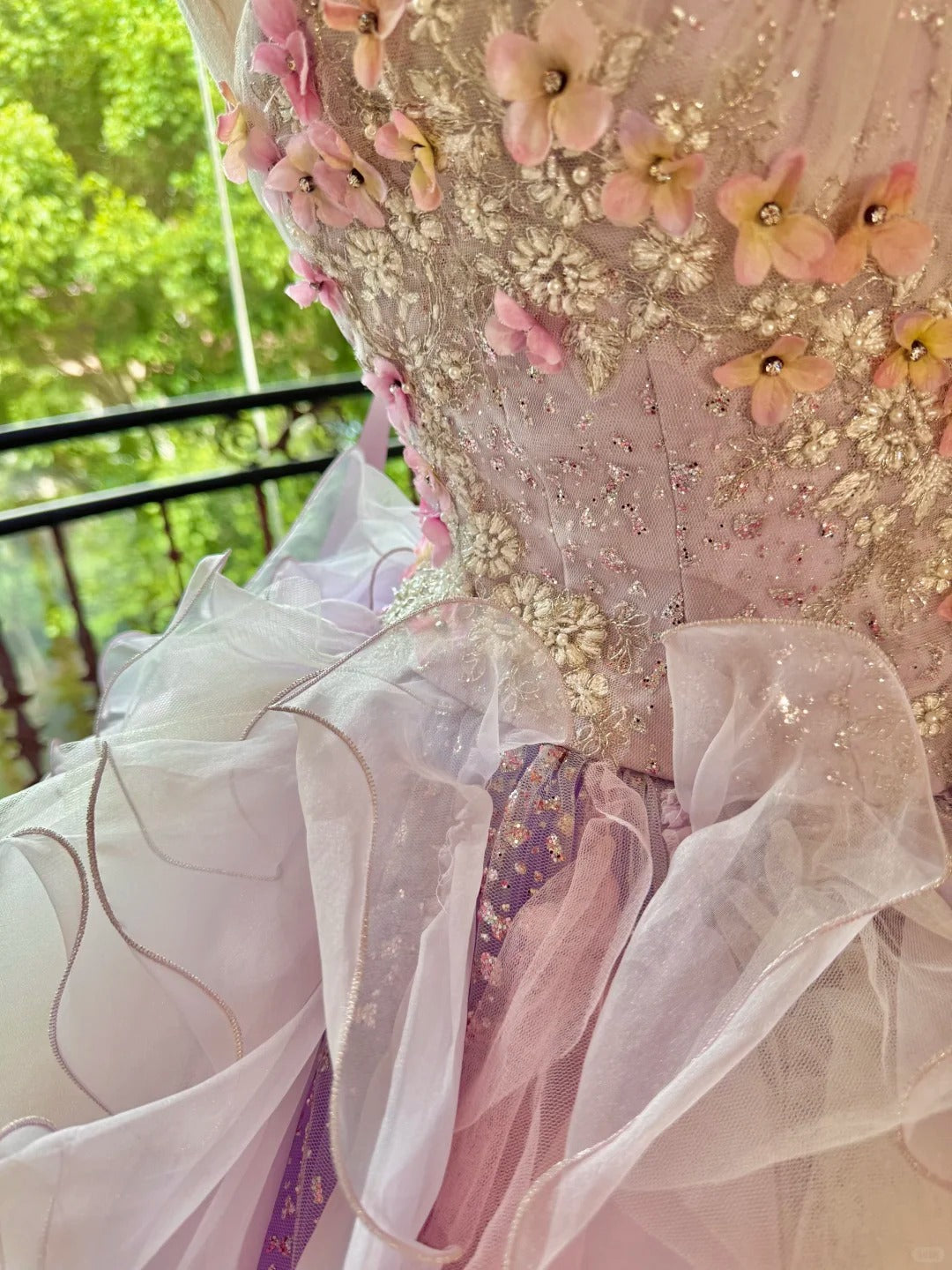 Girlhomeshops-Quinceanera Dresses Pink Purple Gorgeous Elegant Shiny Floral Sequin Long Tulle Prom Dress Graduation Dress gh5001