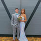 White shiny sequins charming fashion one shoulder mermaid slim long prom dress evening dress party dress gh2803