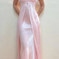 girlhomeshops-- Feenkleid, rosa, A-Linie, Spaghettiträger, hohe Taille, ärmellos, lang, Satin, Ballkleid, gh5724