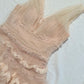 girlhomeshops-Nude Pink Tulle Sleeveless Midi Dress with Sequins and 3D Textured Patterns gh6312