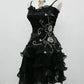 Black vintage fashion exquisite beaded short mini tulle prom dress homecoming dress evening dress party dress gh3484