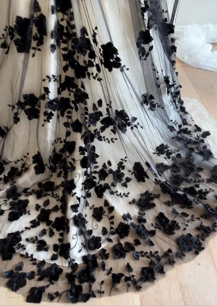 Rotes wunderschönes, exquisites, süßes Blumenapplikations-Langtüll-Ballkleid-Abendkleid-Brautkleid gh3345
