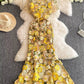 Palace style beautiful heavy work three-dimensional flower embroidery embroidery seaside holiday dress morning robe female bride high-end 11286