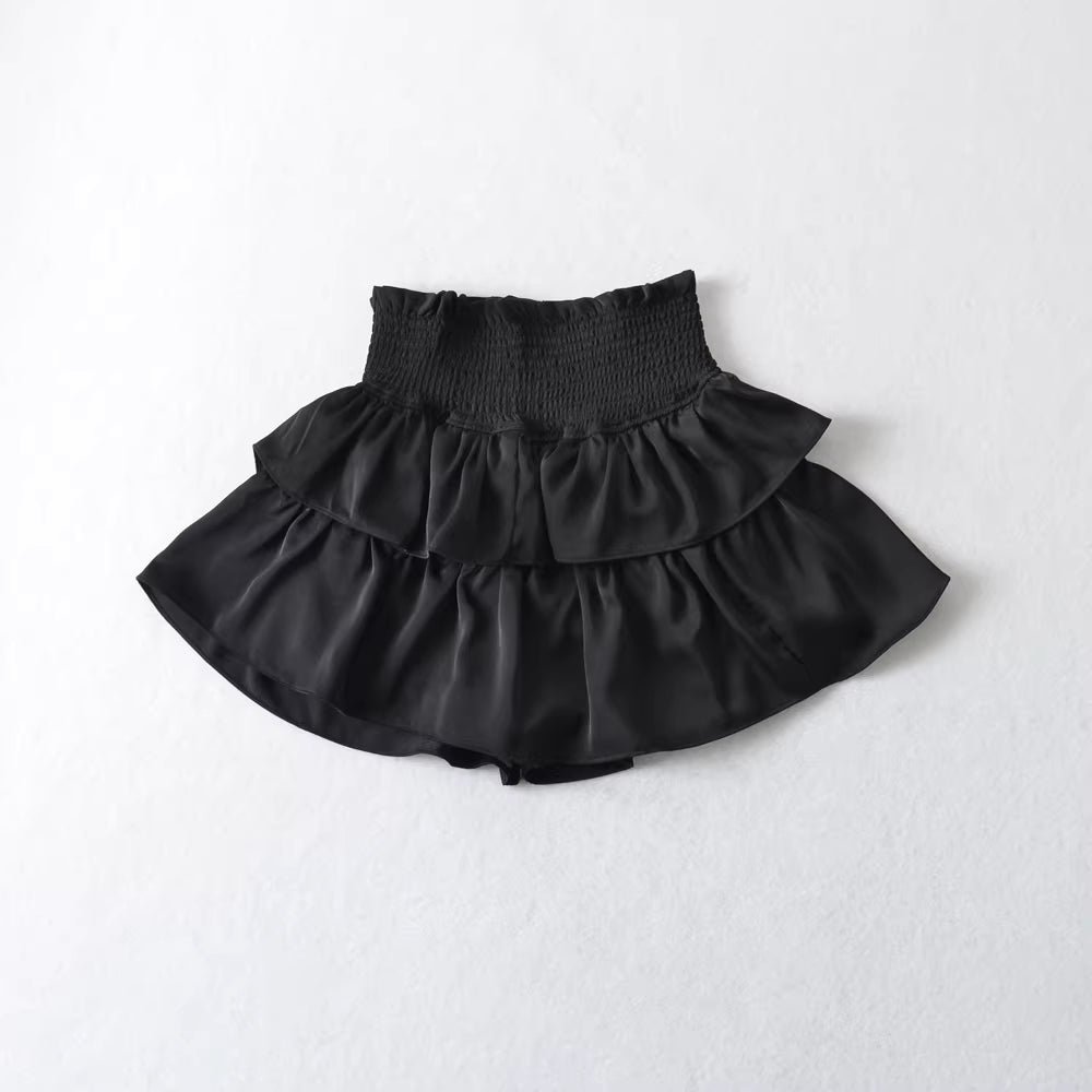 Französischer, sexy und verführerischer, hochgeschnittener Tortenrock mit elastischem Bund, neues Frühjahr/Sommer-Modell, blickdichter A-Linien-Puffrock für Damen 11401